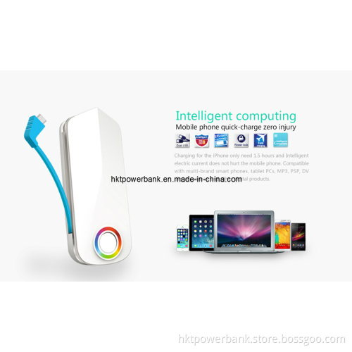 Power Bank /Portable Power/External Battery with Integrated Cable